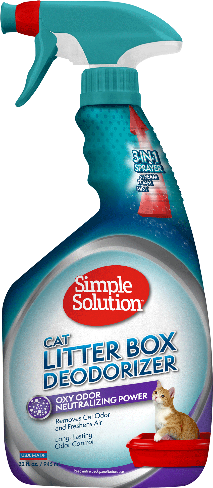 Simple Solution Litter Box Deodorizer,with New 3 In - Simple Solution Cat Litter Odour Eliminator (2000x2000), Png Download