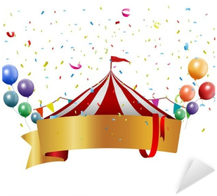 Circus Background With Balloon And Confetti Sticker - Circo Sfondo (400x400), Png Download