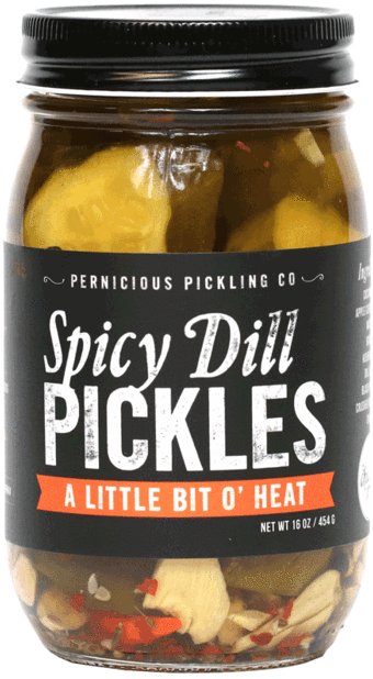 Spicy Dill Pickles, 16oz Jar - Pernicious Pickling Co Pernicious Pickling - Garlic (700x700), Png Download