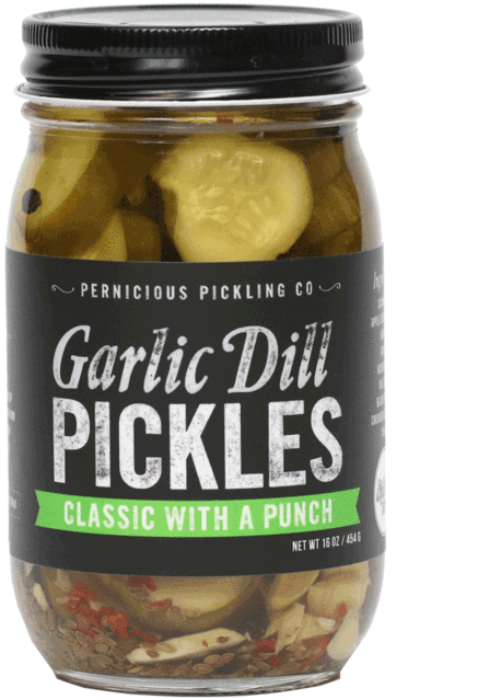 Garlic Dill Pickles, 16oz Jar - Pernicious Pickling Co Pernicious Pickling - Garlic (700x700), Png Download