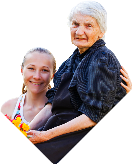 Smiling Caregiver And Elderly Woman - Star Home Health (635x639), Png Download