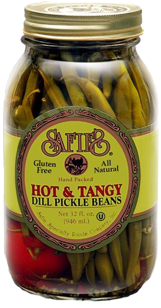 Safie Hot & Tangy Dill Pickled Beans - Safies Hot & Tangy Dill Pickle Beans - 32 Fl Oz (314x615), Png Download