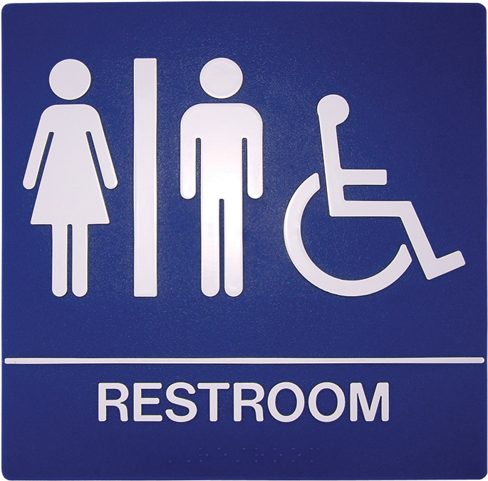 Ada Restroom Signage W/ Braile - Hillman Restroom Signs (786x756), Png Download