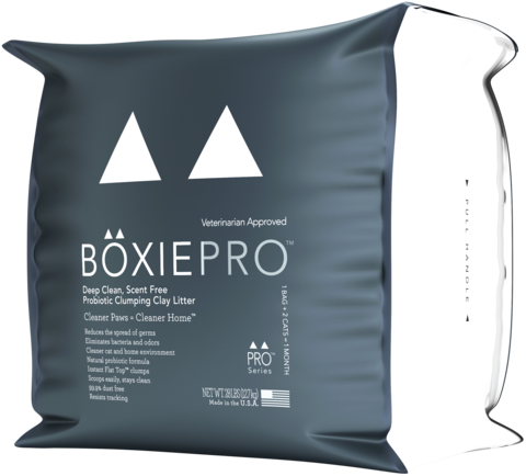 Boxiepro Cat Litter 28 Lb Bag 3/4 Angle - Litter Box (480x434), Png Download
