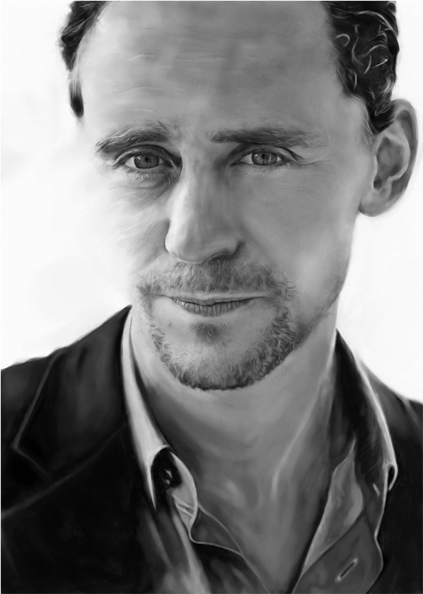 Tom Hiddleston - Monochrome (600x1928), Png Download