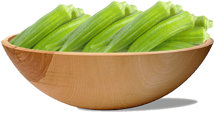 Okra - Large Wooden Bowl (451x351), Png Download