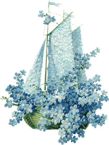 Laminas Para Decoupage 3 - Lily Of The Valley Forget Me Not Swan (375x500), Png Download