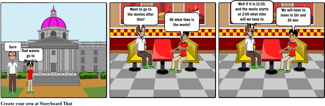Time At Wendy's - Storyboard (1106x368), Png Download