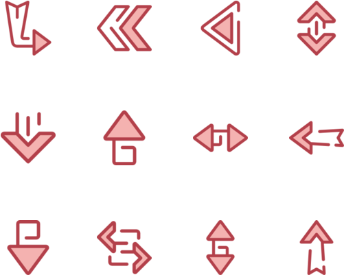 Arrows - Carmine (560x480), Png Download