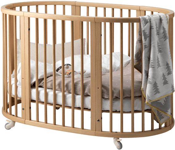 The Unique Oval Crib That Grows With Your Baby - Cuna Stokke (938x978), Png Download