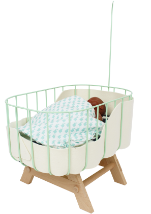 Doll Crib Mint - Infant Bed (350x435), Png Download