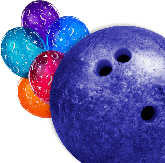 Bright Beautiful Birthday Balloons With A Bowling Ball - Red Bowling Ball (565x556), Png Download