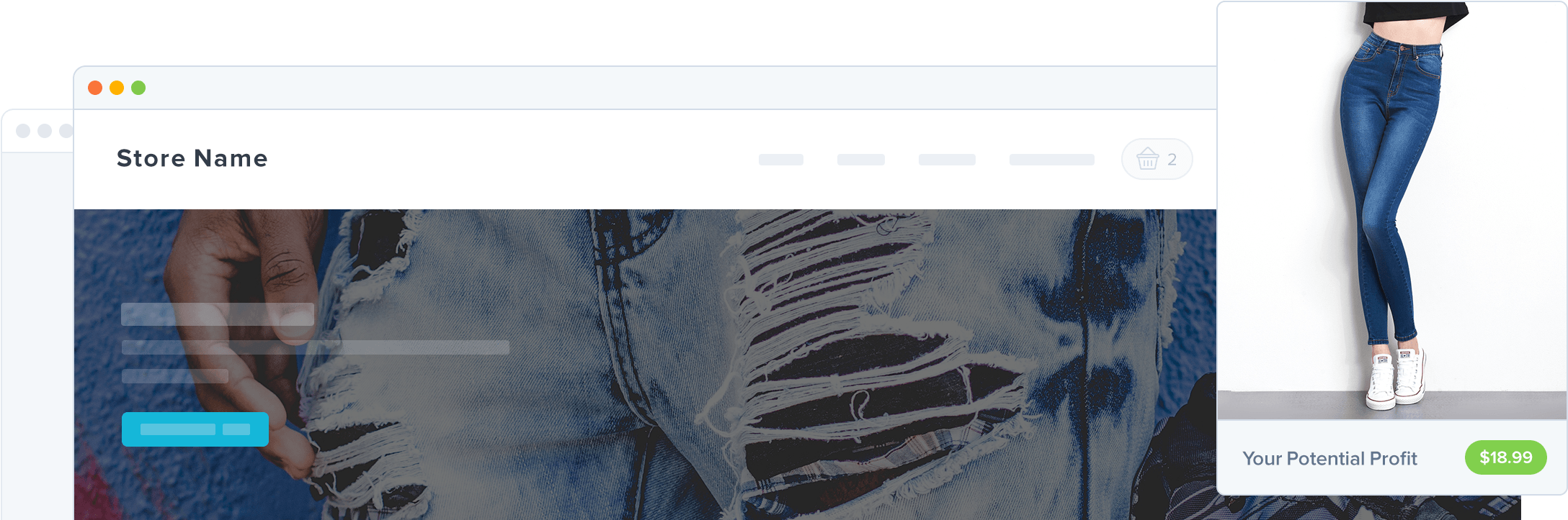 Dropshipping Jeans - Jeans (2280x740), Png Download
