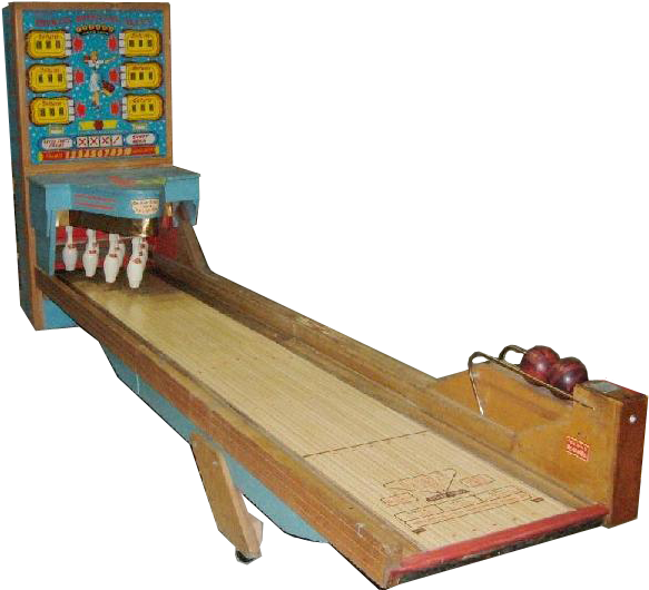 Vintage Bowling Lane - Arcade Bowling Machine (600x542), Png Download
