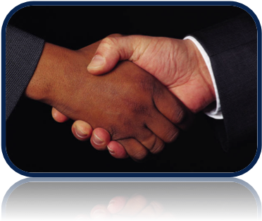 Your Partner In Reaching Proficient Credentialing - Black And White Handshake (371x500), Png Download