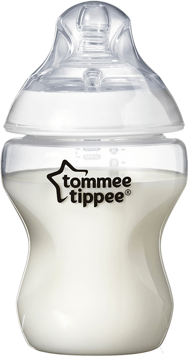 260ml Bottle With Milk And Lid - Tommee Tippee 5 Oz Bottles Blue (800x800), Png Download