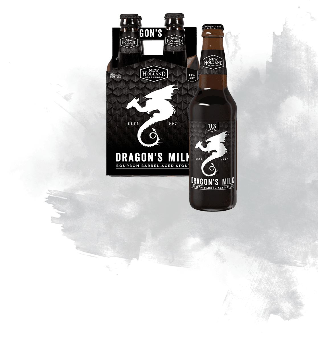 Dragon's Milk 4 Pack Bottles - New Holland Brewing Company (1920x1500), Png Download