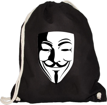 Guy Fawkes Gymsac Schwarz (350x350), Png Download