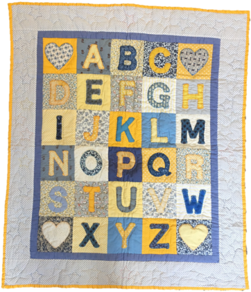 Children's Handmade Quilt Alphabet Yellow - Child (480x480), Png Download