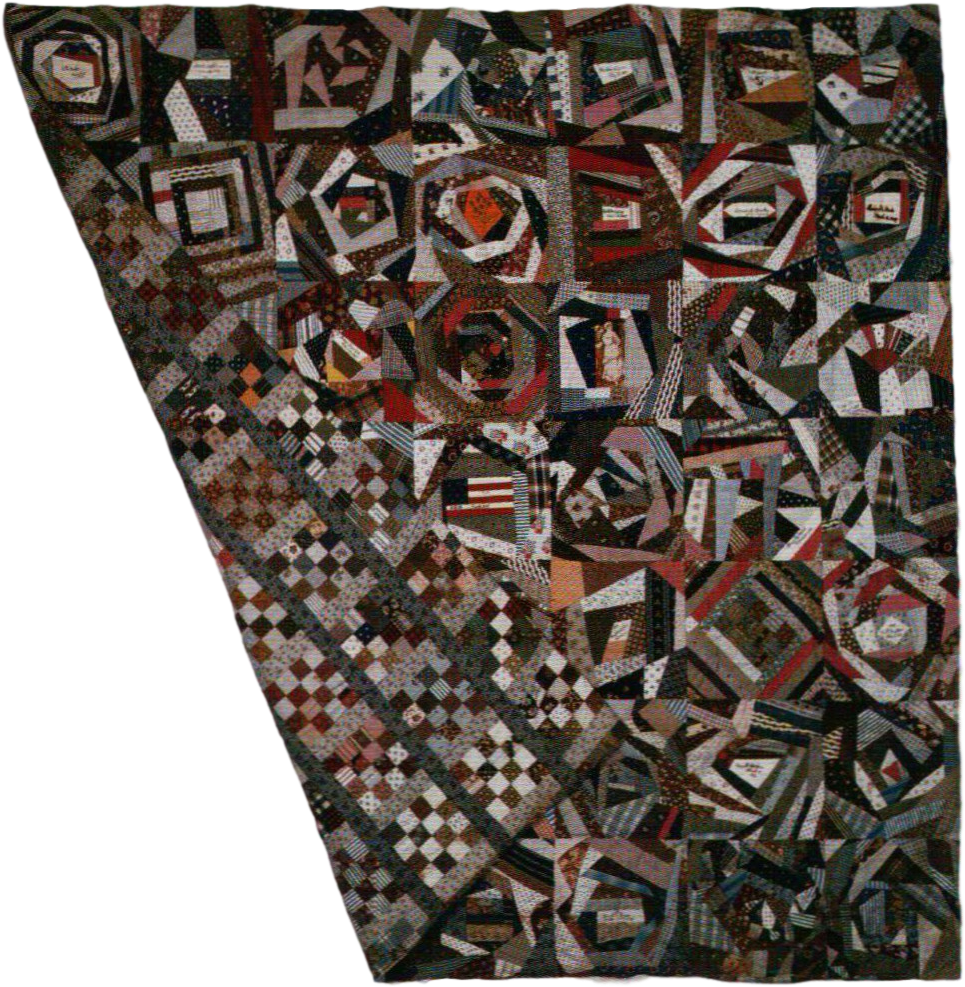 Double-sided Crazy Quilt With Sixteen Patch, 1889, - Crazy Quilting (973x995), Png Download