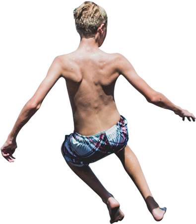 Just A Cutout Photo Of A Kid Jumping Off The Pier Into - Pessoa Na Praia Png (450x450), Png Download