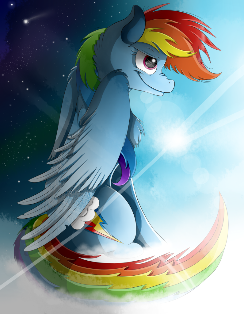 Galaxycartoons, Cloud, Lens Flare, Nose Wrinkle, Rainbow - Cartoon (796x1024), Png Download
