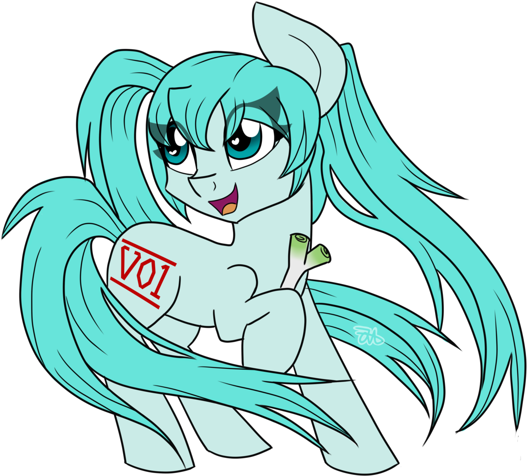 Partylikeapegasister, Crossover, Hatsune Miku, Leek, - No Background Hatsune Miku (1102x1024), Png Download
