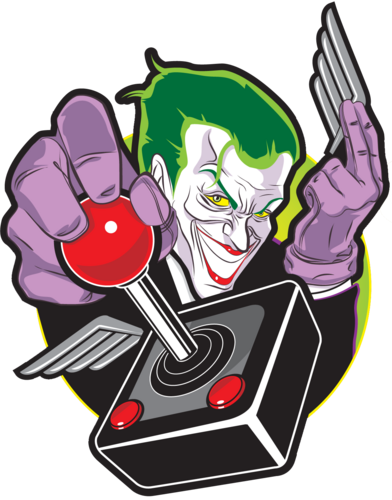 The Caped Crusader - Joker Playing Video Games (392x500), Png Download