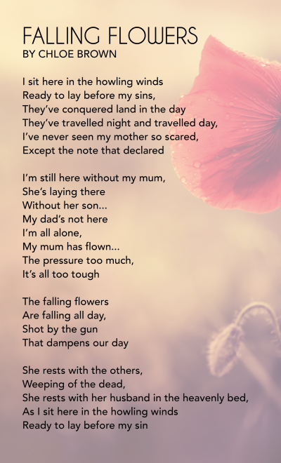 Falling Flowers Poem - Poetry (400x660), Png Download
