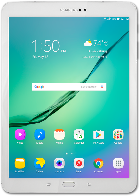 Samsung Galaxy Tab S2 - Wi-fi - 32 Gb - White - 9.7" (671x902), Png Download