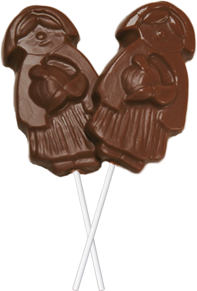 Chocolate Pilgrim Girl Sucker - Chocolate (1000x1000), Png Download