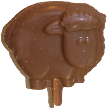 Molded Chocolate Easter Suckers - Chocolate (398x449), Png Download