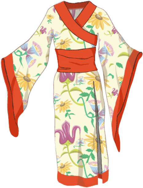 Free Png Kimono Png Images Transparent - Colorful Flower Pattern Wall Clock (480x619), Png Download