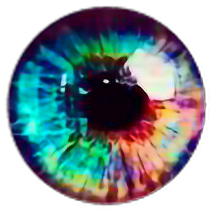 Rainbow Arcoíris Sticker Eye Ojo Eyerainbow Ojoarcoiris - Real Rainbow Eye Color (1024x1024), Png Download