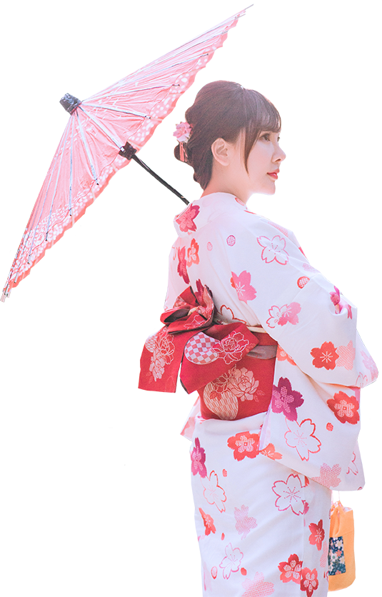 Kimono Lady - Cherry Blossom (535x836), Png Download
