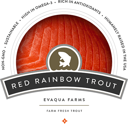 Our Red Rainbow Trout Are A Beautiful Freshwater Fish - Label (412x401), Png Download