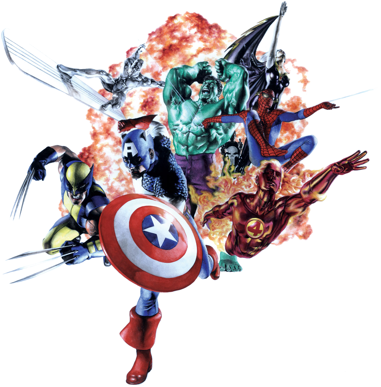 My Heroe Comic The Avengers Png - Multiple Characters Retro Comic Covers 18 Inch Backpack (1504x1584), Png Download