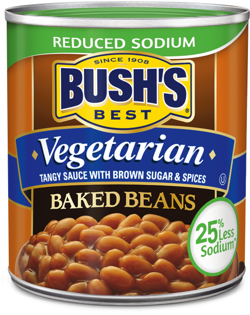 Bush's® Reduced Sodium Vegetarian Baked Beans - Bush's Vegetarian Baked Beans (526x627), Png Download