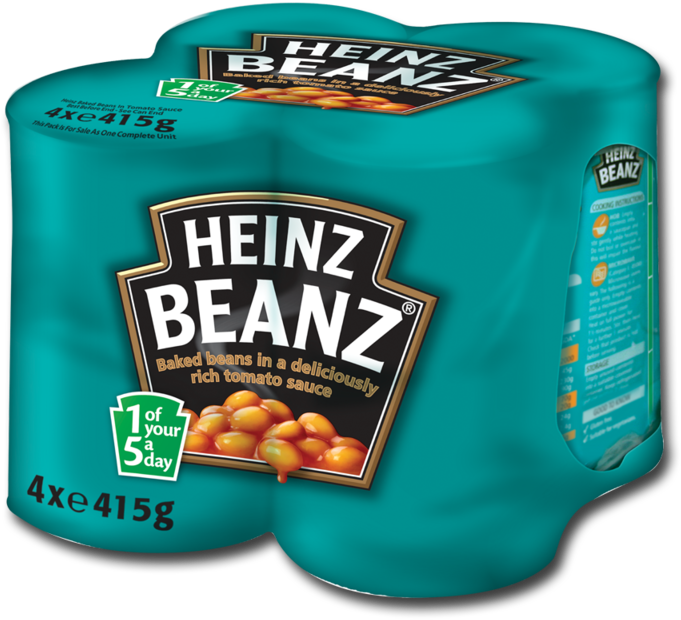 Heinz Beanz Baked Beans 4x415g - Heinz Beans Fridge Pack (800x800), Png Download