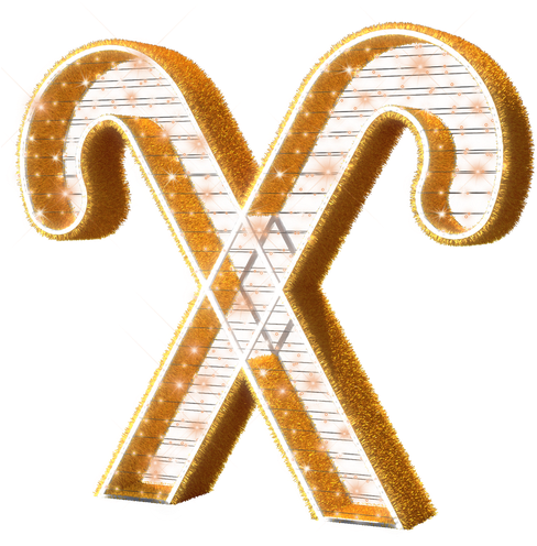 Majestic Candy Cane In Gold Glittering Garland - Foot (498x498), Png Download