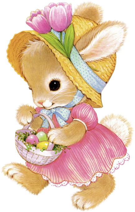 Easter Bunny Girl Cartoon (466x705), Png Download