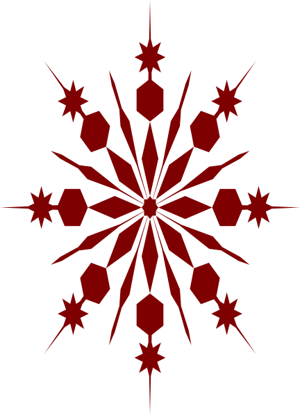 Red Snowflake Clip Art (432x597), Png Download