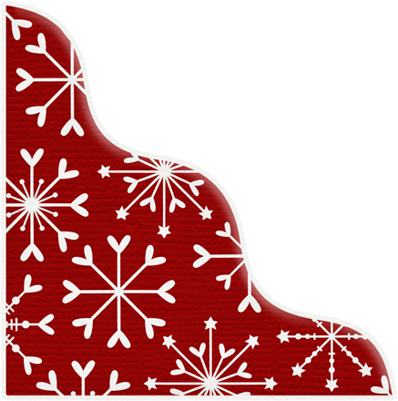 Christmas Red Snowflake Corner - Christmas Day (437x440), Png Download