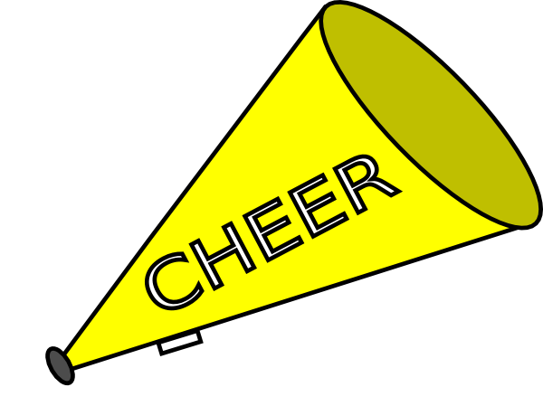 Cheer Megaphone Clipart - Green And Yellow Cheer (600x449), Png Download
