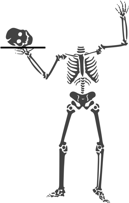 Human Skeleton Human Skull Symbolism Stencil - Halloween Skeleton Clipart (601x750), Png Download