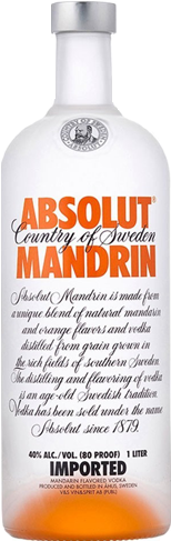 Absolut Mandrin Flavoured Vodka (265x500), Png Download