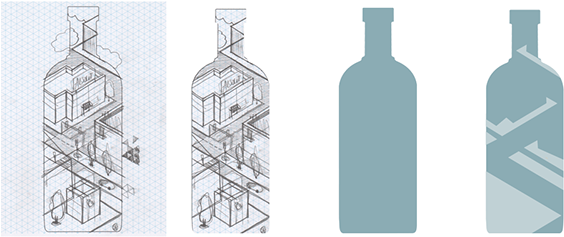 Absolut Vodka Bottle Vector (600x250), Png Download
