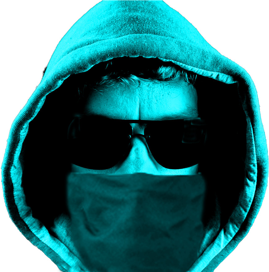 Photo Of A Burglar In Turquoise Hue For Personal Defense - Man (920x876), Png Download