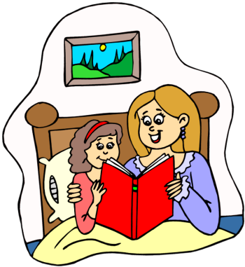 Child Reading Mom Reading Clipart - Nighttime, Bedtime Stories For Children (350x381), Png Download