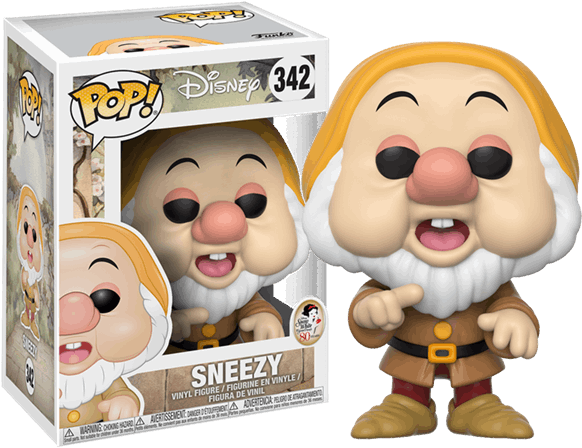 Snow White And The Seven Dwarfs - Disney Snow White Sneezy Pop! Vinyl Figure (600x600), Png Download